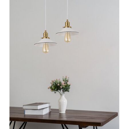 Pendant Light ES White Small Coolie 220mm x 140mm CLA Lighting