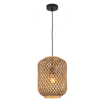 Pendant Light ES Cylinder Bamboo Cage 250mm x 360mm CLA Lighting