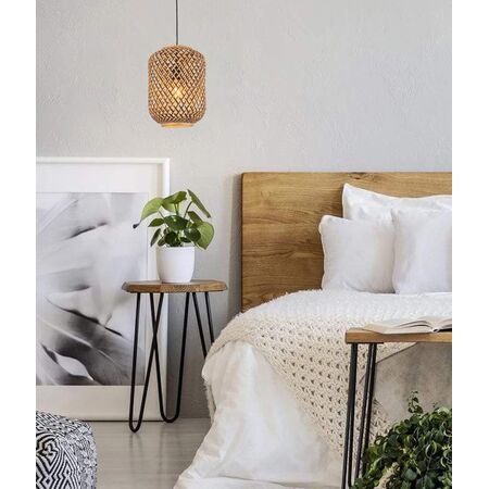 Pendant Light ES Cylinder Bamboo Cage 250mm x 360mm CLA Lighting