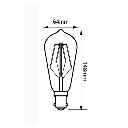 LED Globe ES Pear Filament 8W 2700K Clear Dimmable CLA Lighting