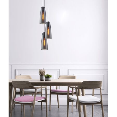 Pendant Light ES Smoke Glass Ellipse Raindrop 135mm CLA Lighting