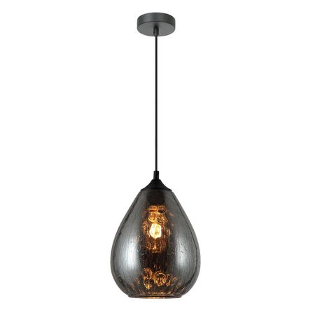 Pendant Light ES Smoke Glass Oval Raindrop 200mm CLA Lighting