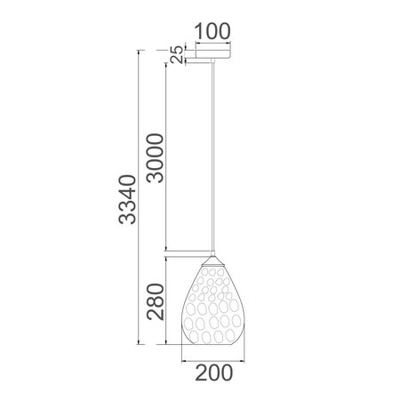 Pendant Light ES Smoke Glass Oval Raindrop 200mm CLA Lighting