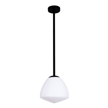 Pendant Light ES Dome Glass Matt Black Frosted 220mm CLA Lighting