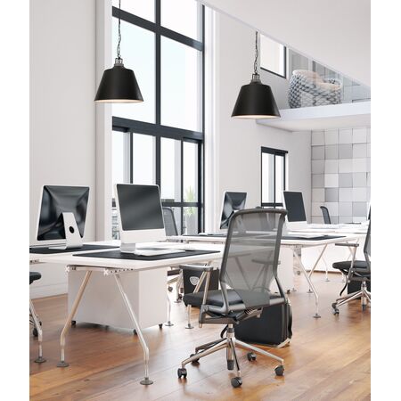Pendant ES Bell Black Metal Grey Travertine 450mm CLA Lighting