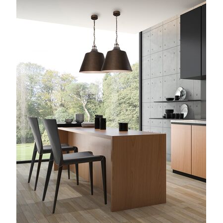 Pendant ES Bell Black Metal Grey Travertine 450mm CLA Lighting