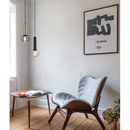 Pendant ES Diamond Cage Matt Black Copper 150mm CLA Lighting