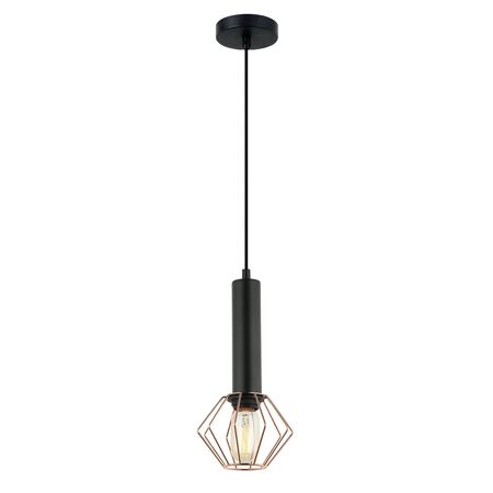 Pendant ES Diamond Cage Matt Black Copper 150mm CLA Lighting