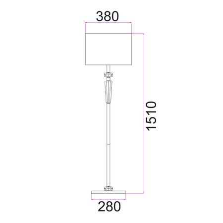 Floor Lamp ES White Drum Chrome Rod Crystal 380mm CLA Lighting
