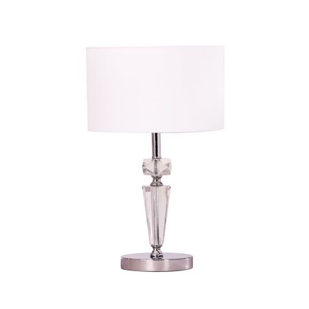 Table Lamp ES Drum Crystal Body Chrome White 300mm CLA Lighting