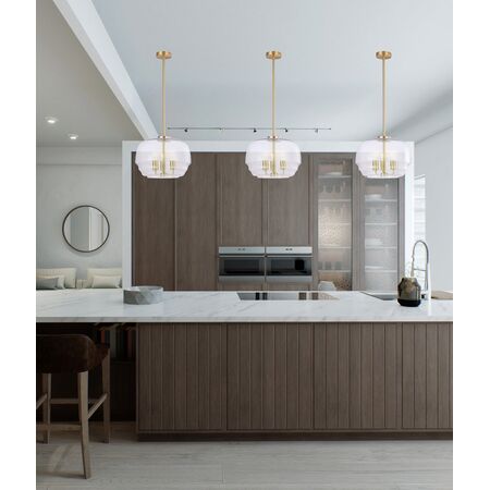 Pendant 3 Light ES Wine Glass Clear Brass 400mm CLA Lighting