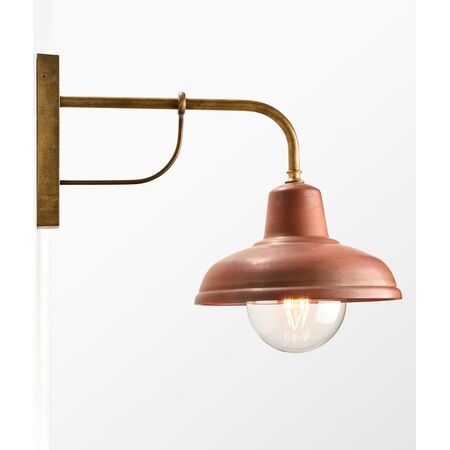 Wall Light ES Dome Aged Copper IP23 Brass Bracket CLA Lighting