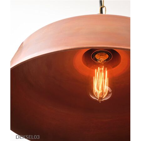 Pendant Light ES Angled Dome Aged Copper IP23 400mm CLA Lighting