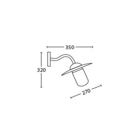 Outdoor Wall Light Sun Hat ES Matt Black Glass IP54 CLA Lighting