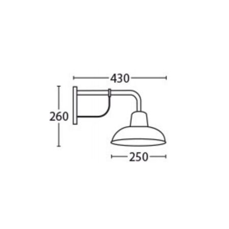 Wall Light ES Dome Matt Black IP23 Brass Bracket CLA Lighting