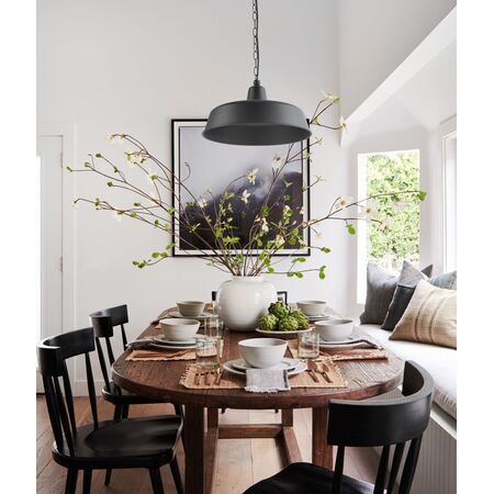Pendant Light ES Angled Dome Matt Black IP23 400mm CLA Lighting