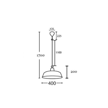Pendant Light ES Angled Dome Matt Black IP23 400mm CLA Lighting