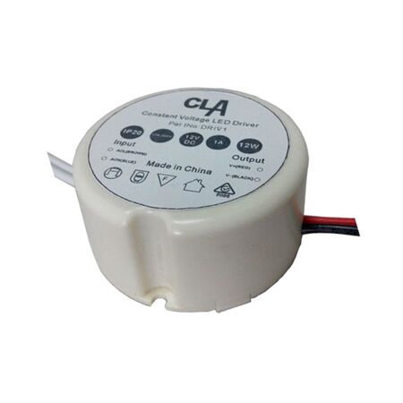 LED Driver 12V DC 1-12W Round IP20 CLA Lighting