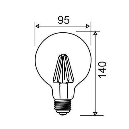 LED Globe ES G95 Filament 6W 6000K Clear Dimmable CLA Lighting