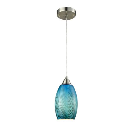 Pendant Light ES Green Glass Ellipse Swirls 120mm CLA Lighting