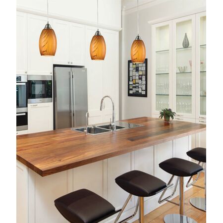 Pendant Light ES Blue Glass Ellipse Swirls 120mm CLA Lighting