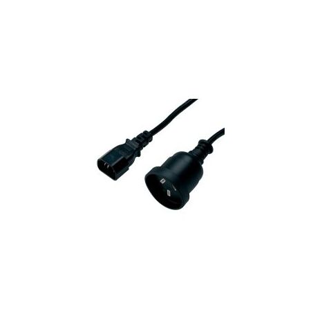 Power Lead IEC C14 Plug to 3-Pin AU Socket 10A 0.75mm² Black PSS