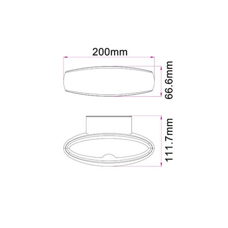 Outdoor Wall Light LED 9W 3000K Crescent Black IP54 CLA Lighting