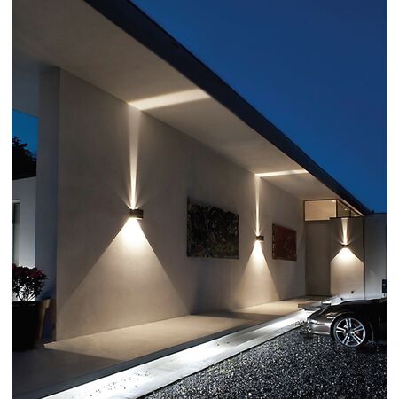 Outdoor Wall Light LED 6.8W 3000K Square Black IP54 CLA Lighting