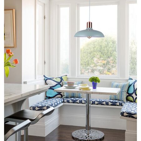 Pendant ES Dome Matt Grey Copper Highlight 400mm CLA Lighting