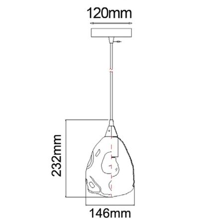 Pendant ES Champagne Dimpled Glass Ellipse 146mm CLA Lighting