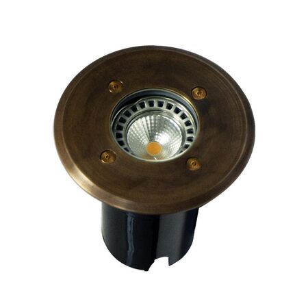 Inground Light MR16 Round Rustic Brass IP67 120mm CLA Lighting