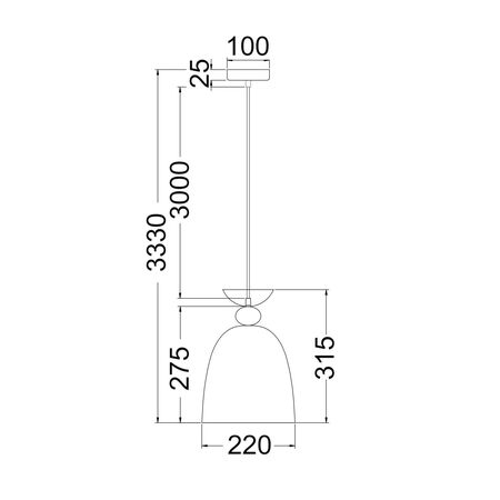 Pendant Light ES Bell Iron Brass Matt Black 220mm CLA Lighting