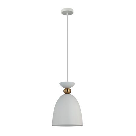 Pendant Light ES Bell Iron Brass Matt White 220mm CLA Lighting