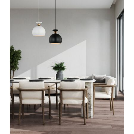 Pendant ES Wine Glass Iron Brass Matt White 250mm CLA Lighting
