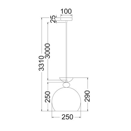 Pendant ES Wine Glass Iron Brass Matt Black 250mm CLA Lighting