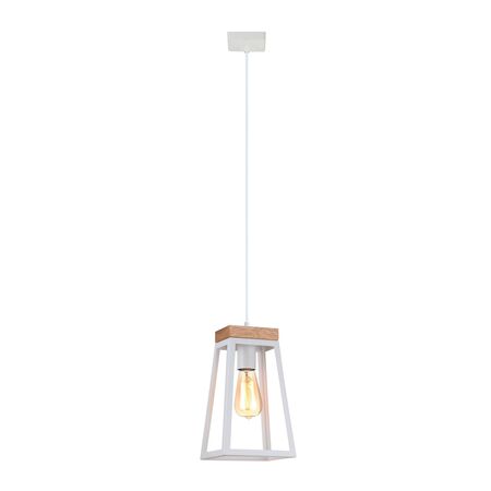 Pendant Light ES Trapezium Wood Matt Black 170mm CLA Lighting