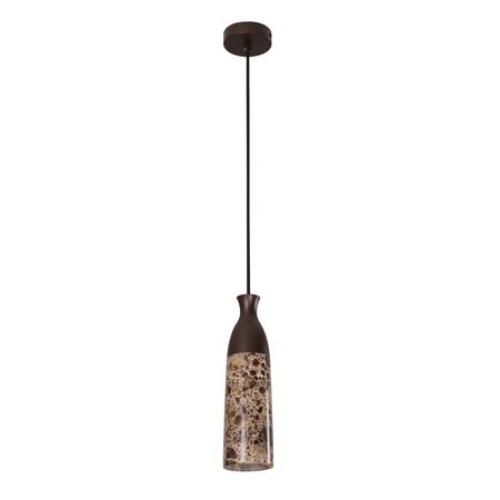 Pendant Light ES Brown Marble Cylinder Bronze 90mm CLA Lighting