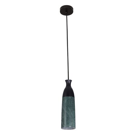 Pendant Light ES Green Marble Cylinder Black 90mm CLA Lighting