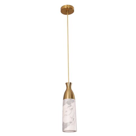 Pendant Light ES Brown Marble Cylinder Bronze 90mm CLA Lighting