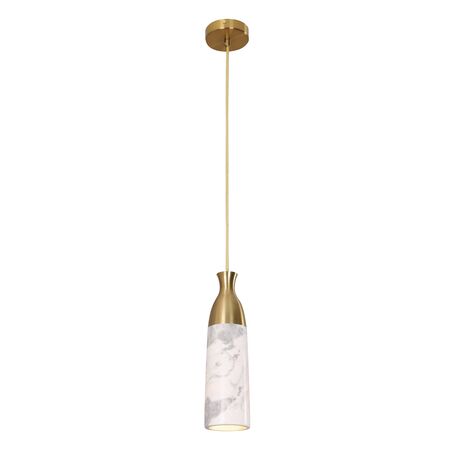 Pendant Light ES Grey Marble Cylinder Black 90mm CLA Lighting