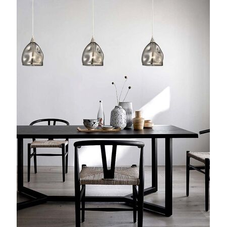 Pendant ES Champagne Dimpled Glass Ellipse 146mm CLA Lighting