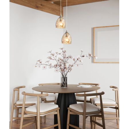Pendant ES Champagne Dimpled Glass Ellipse 146mm CLA Lighting