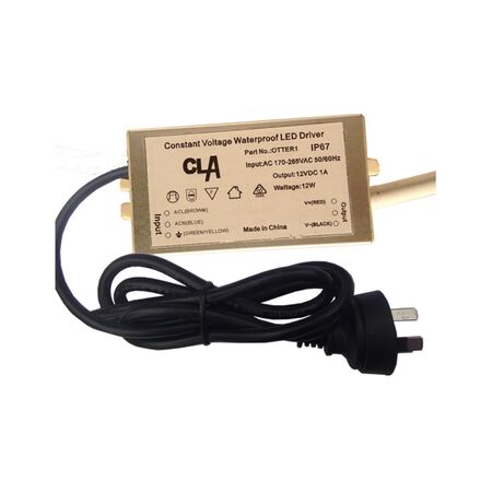 LED Driver 12V DC 12W Rectangular IP67 CLA Lighting
