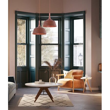 Pendant Light ES Dome Rustic Brown Travertine 270mm CLA Lighting