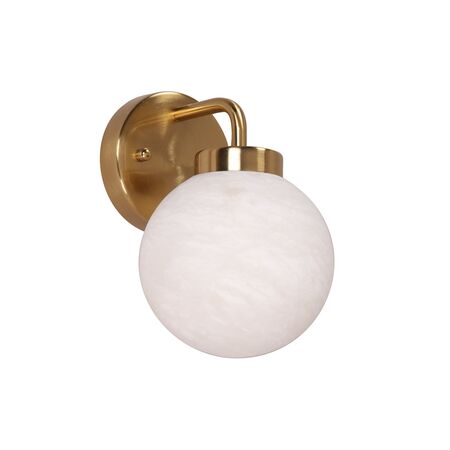 Wall Light ES 1 Light White Alabaster Sphere 140mm CLA Lighting