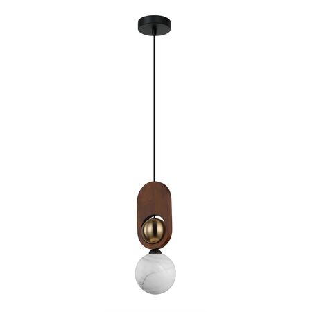 Pendant G9 Opal Diffuser Brass Natural Wood 120mm CLA Lighting