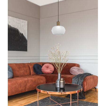 Pendant Light ES Pleated Opal Translucent Dome 300mm CLA Lighting