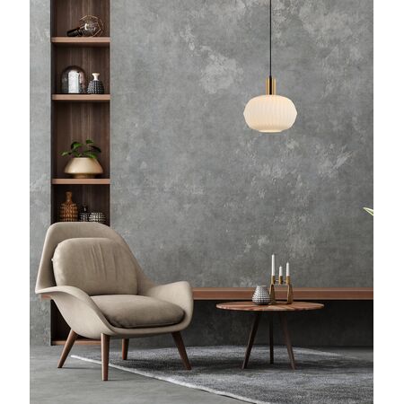 Pendant Light ES Pleated Opal Translucent Dome 300mm CLA Lighting