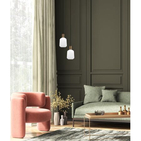 Pendant Light ES Pleated Opal Opaque Jar 200mm CLA Lighting