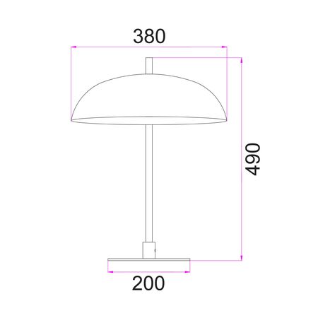 Table Lamp ES Aluminium Shade Brass Rod Black 380mm CLA Lighting